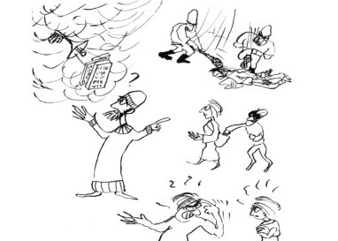 Der Prophet, der seine Beobachtungen auf Steintafeln aufschrieb