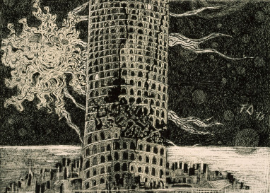Der Turmbau von Babel beschäftige Friedrich Dürrenmatt sein ganzes Künstlerleben. Auch zeichnerisch.